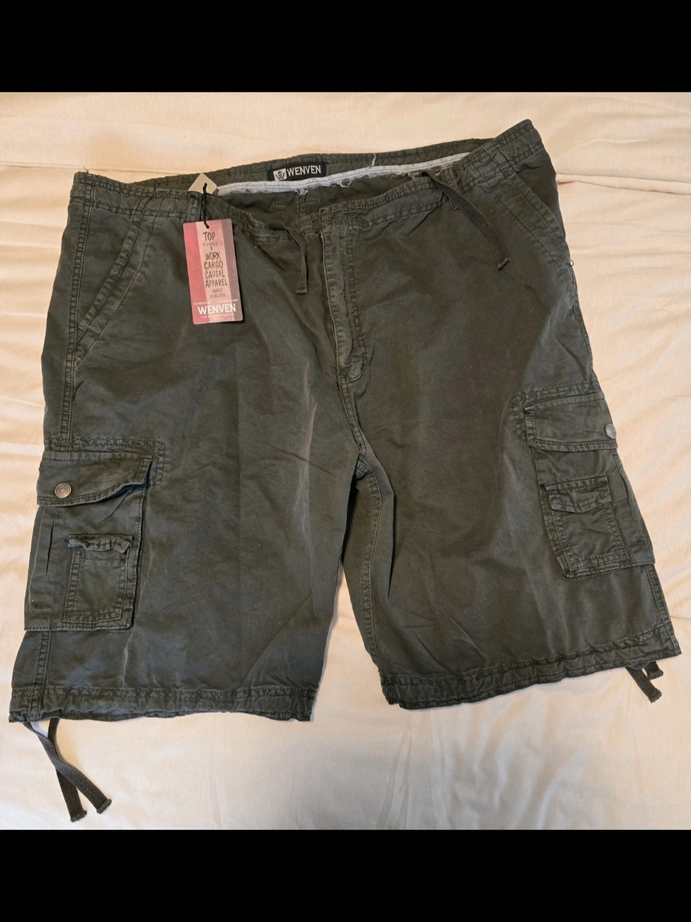 NWT WenVen Big & Tall Cargo Shorts Drk Gray Military Work Tactical Heavy Duty